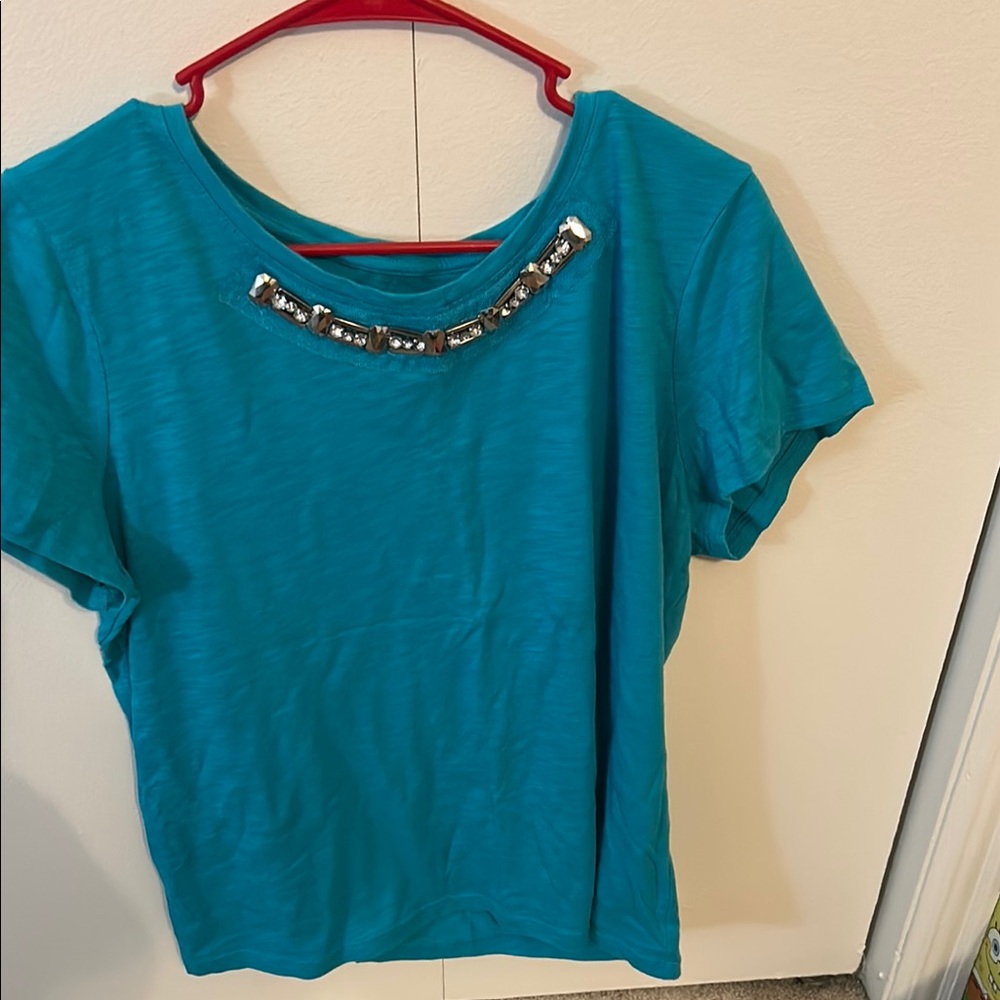 Teal Embellished Women's Top